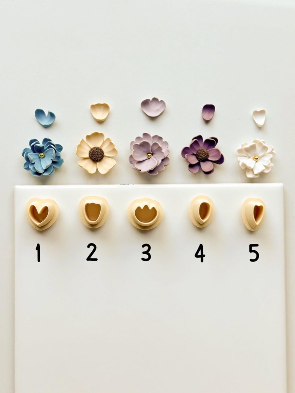 Polymer Clay Tools, 5Pcs Floral Petal Cutters