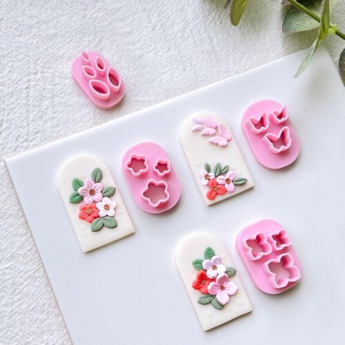 Polymer Clay Cutters-- Mini Floral, Leaf, Butterfly Shapes for Earrings Making