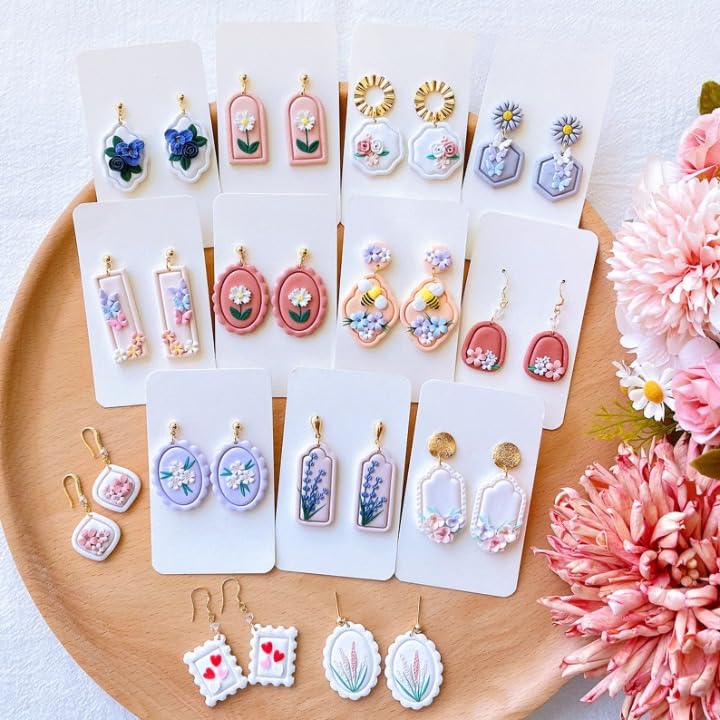 618SNBvxehL 12-Piece Boho Polymer Clay Cutters - Frame Clay Cutters