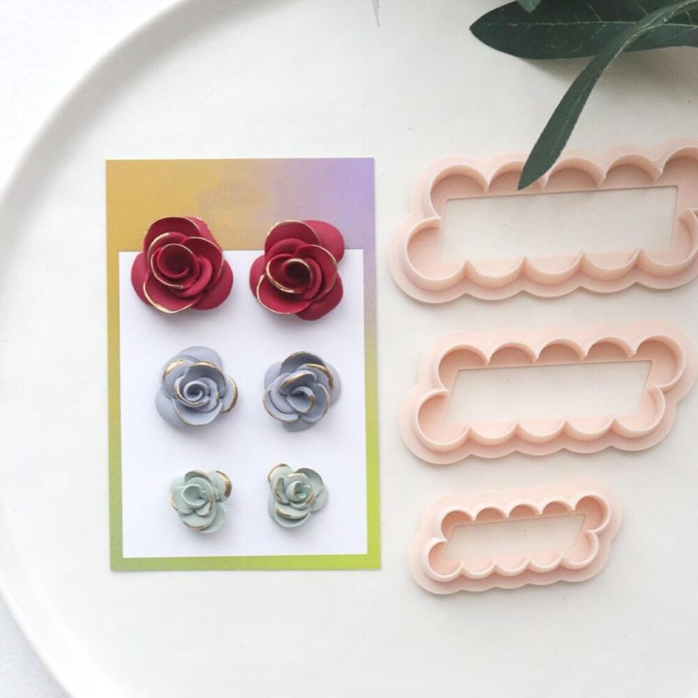 61P83sCJw2L._SL1140_ 3D Rose Petal Polymer Clay Cutter Set for Flower Earrings and Decor