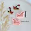 Santa's Sleigh Christmas Polymer Clay Cutter Mirrored Set