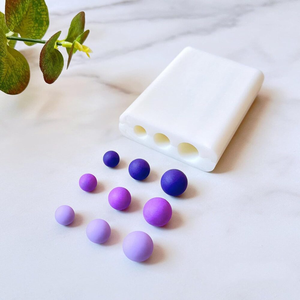 Polymer Clay Bead Making Tool Set, 3 Size Round Bead Roller with 3 in 1 Circle Clay Cutters