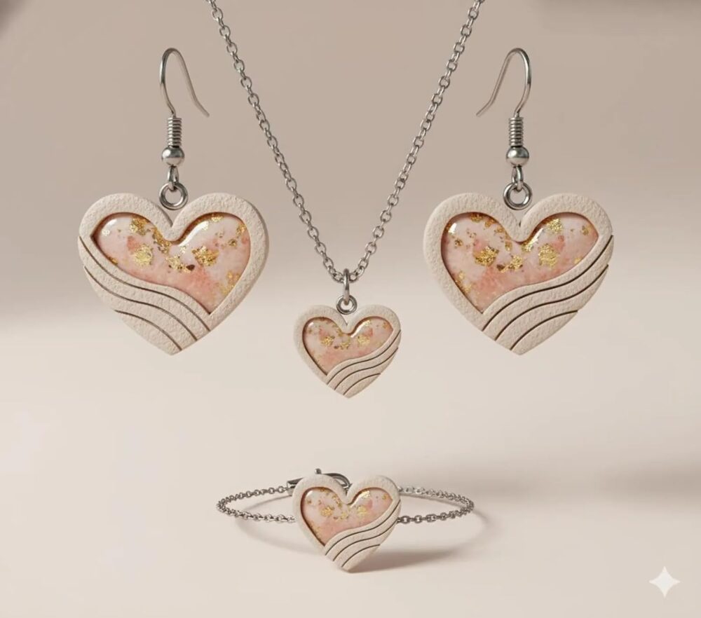 Emerging Hearts Polymer Clay Cutters, Heart Shaped Jewelry Making Tools