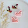 Santa's Sleigh Christmas Polymer Clay Cutter Mirrored Set
