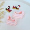 Santa's Sleigh Christmas Polymer Clay Cutter Mirrored Set