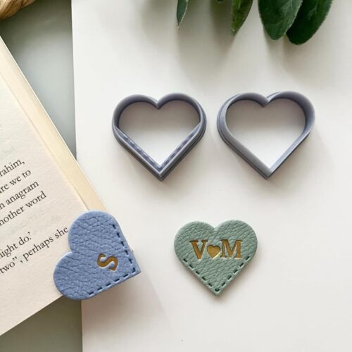 Heart Corner Bookmarks Polymer Clay Embossed Cutter, Heart Shape, 4.0 cm, Multicolor