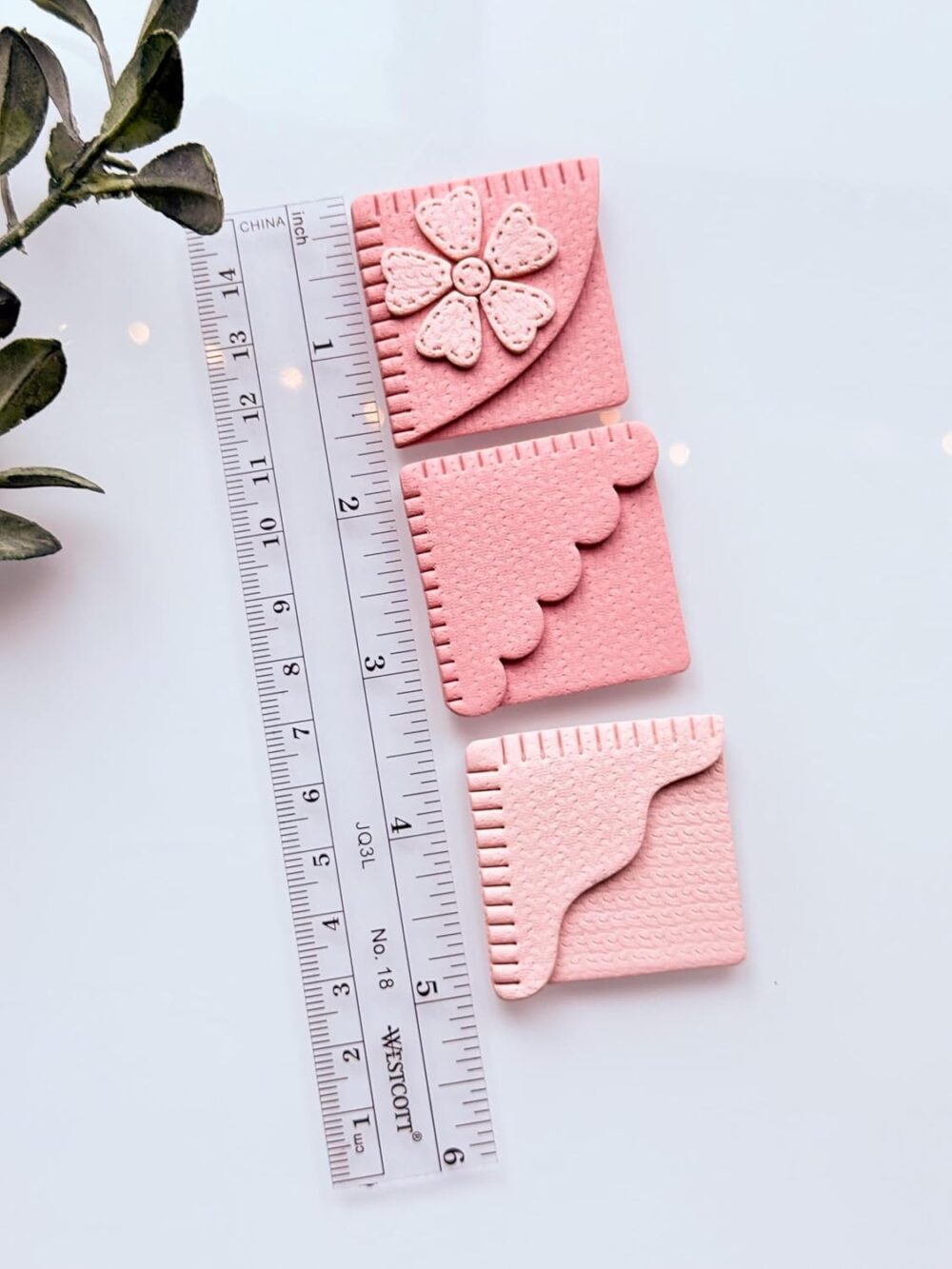 3D ORIGINS Corner Bookmark Clay Cutter, Polymer Clay, 2 Piece Set, 10x10x2.5 Centimeters, Adult Craft Supplies