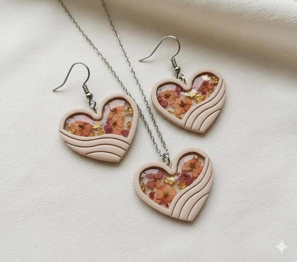 Emerging Hearts Polymer Clay Cutters, Heart Shaped Jewelry Making Tools