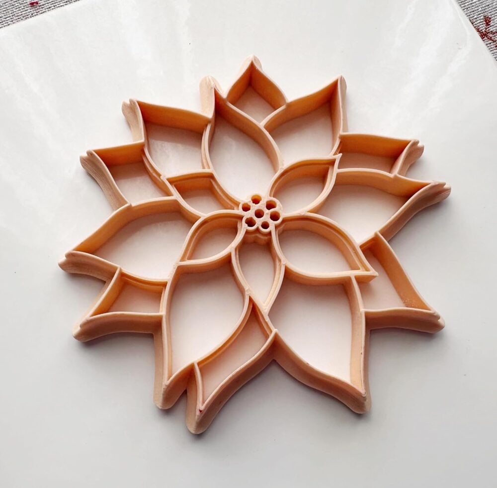 Poinsettia Flower Trinket Dish Clay Cutter, Ring Dish Clay Cutter, JWELLERY Dish Clay Cutter. Home Decor, Fridge Magnet, DIY KIT