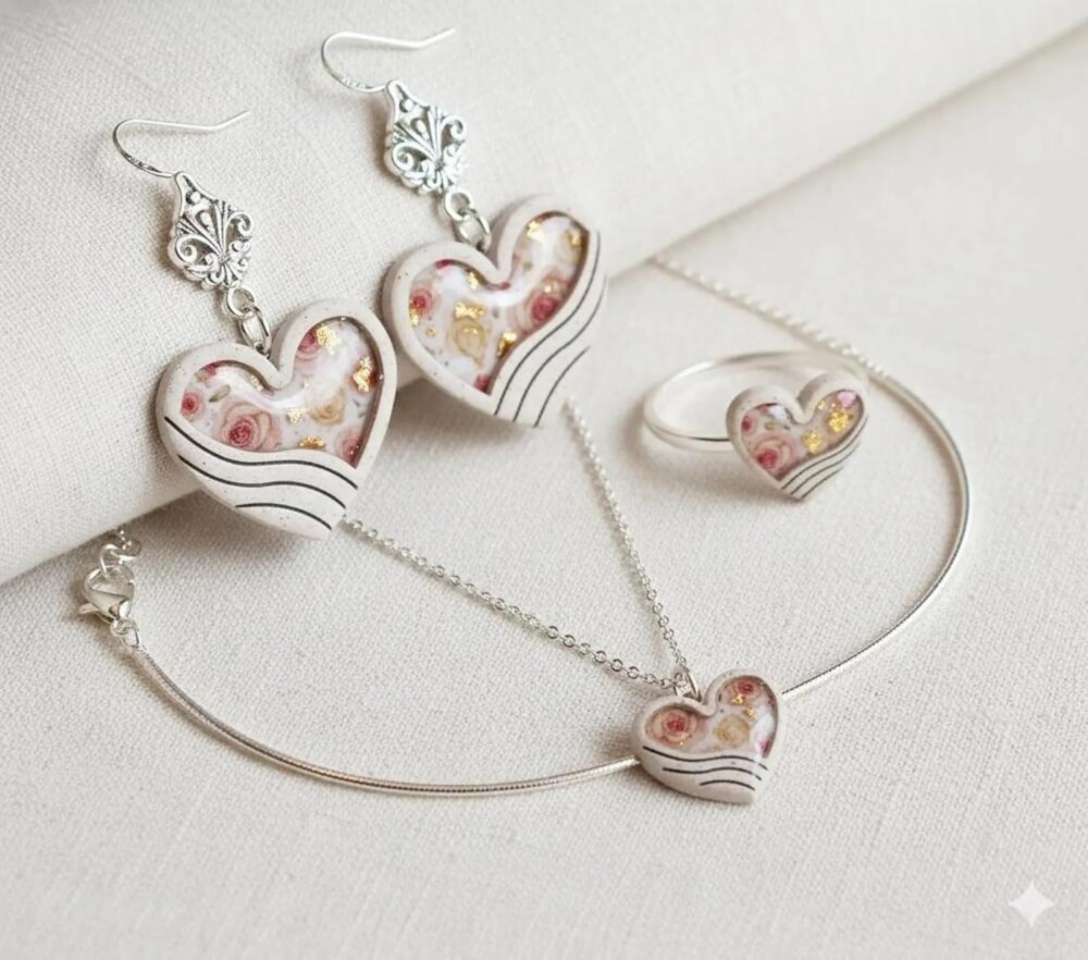 Emerging Hearts Polymer Clay Cutters, Heart Shaped Jewelry Making Tools