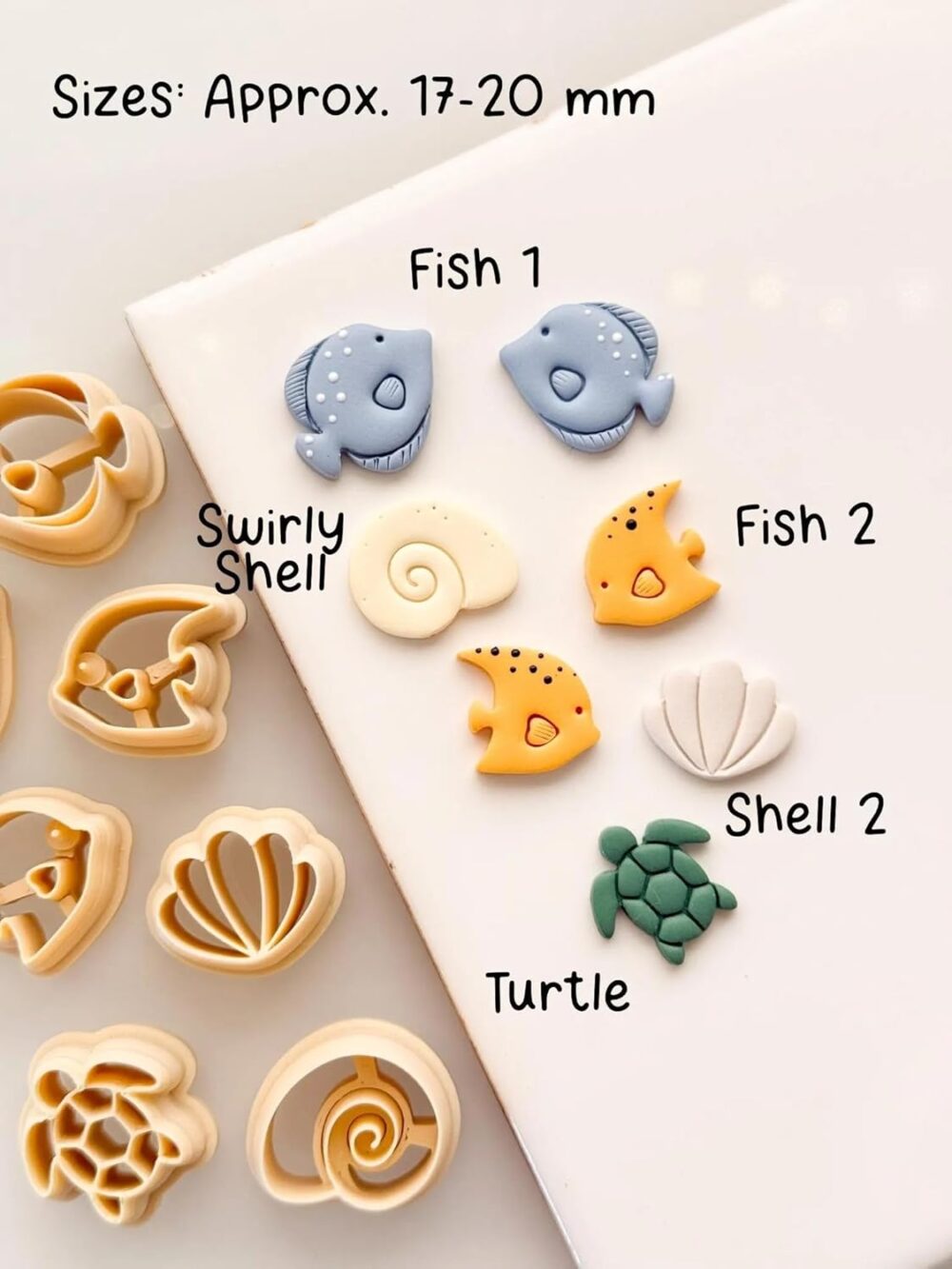 Summer Studs II Ocean Theme Clay Cutters, Fish, Turtle, Shell Shapes