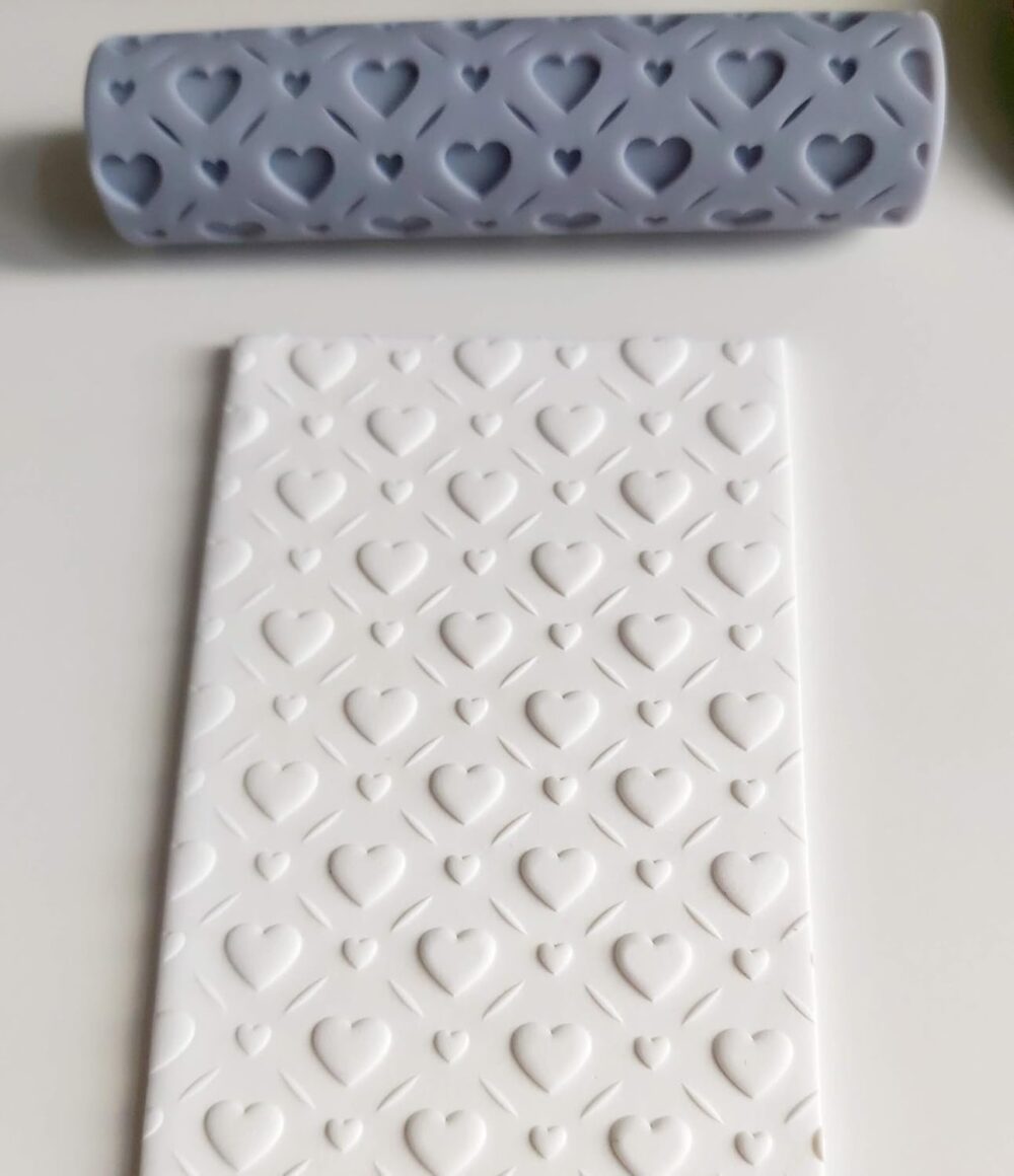 Texture Roller for Polymer Clay (Petite Heart Texture)