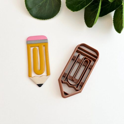 3D ORIGINS Pencil Paperclip Bookmark Polymer Clay Cutter for Earring & Jewellery Making, Size 7.5 cm