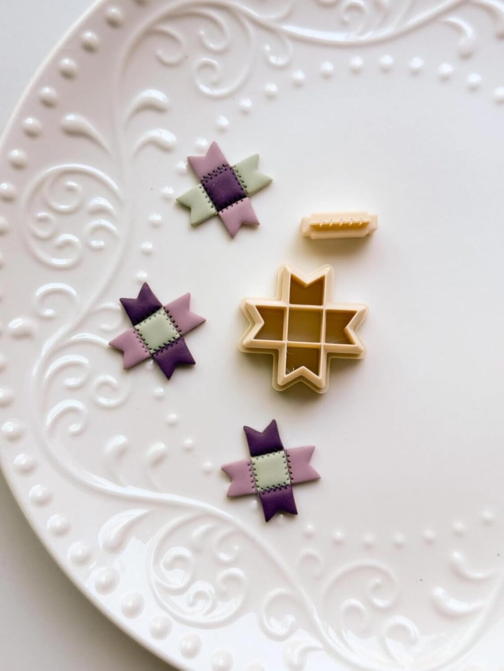 Quilted Clay Cutter and Stamp Set