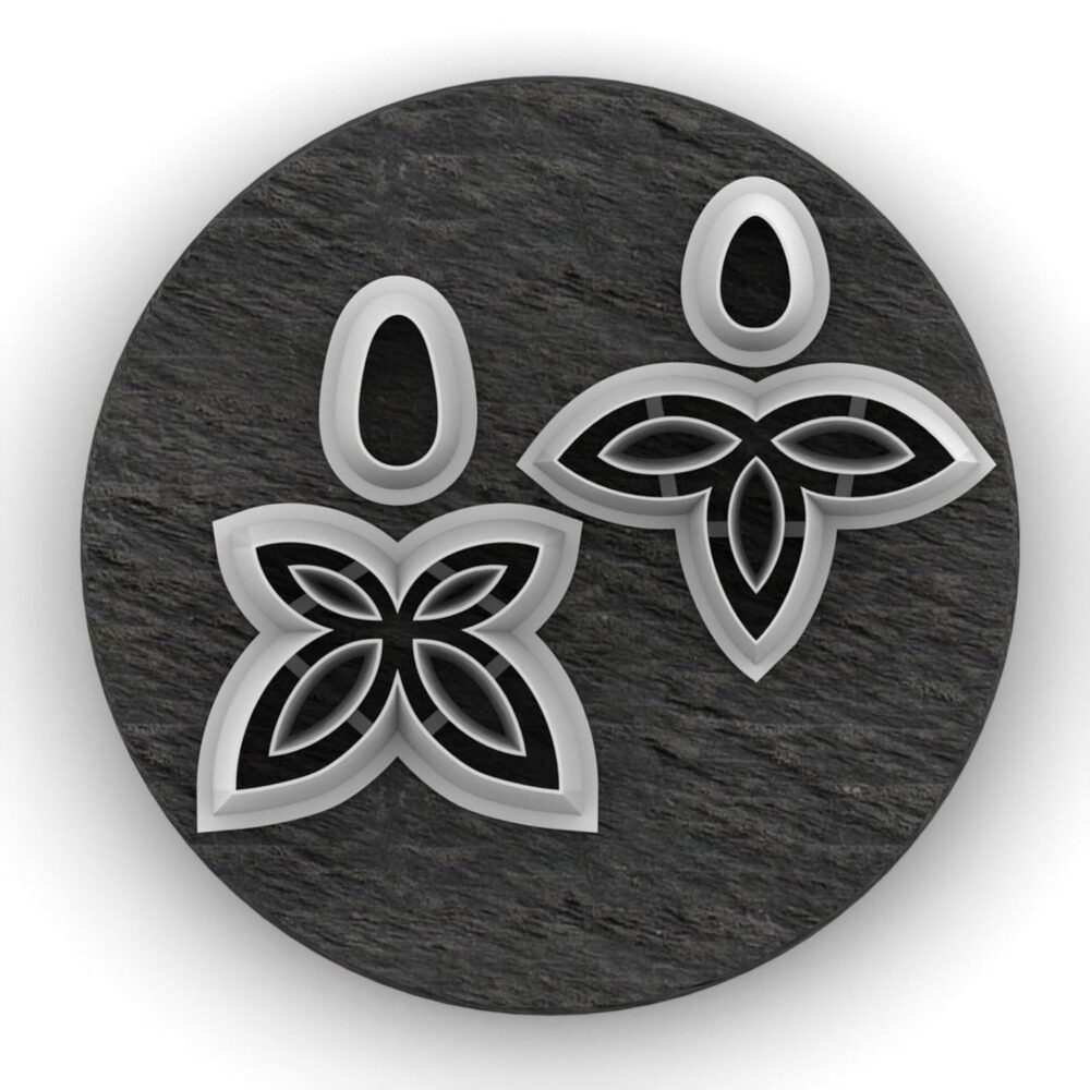 Elegant Embossed Floral Dangle Polymer Clay Earring Cutters