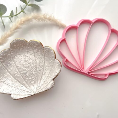 Shell-Shaped Polymer Clay Cutter, Seashell Trinket Dish Mould, Decorative Coaster Template, Size 10Cm, Color May Vary