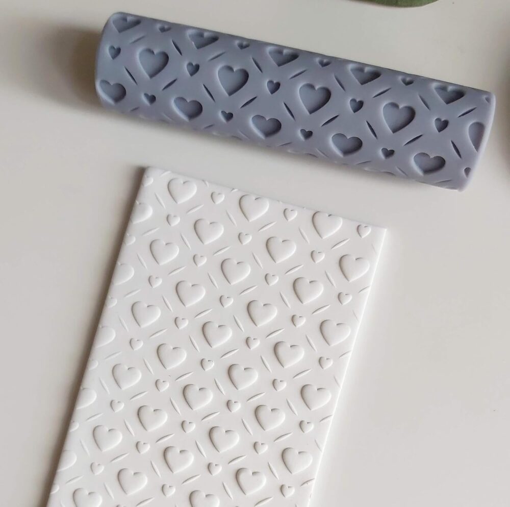 Texture Roller for Polymer Clay (Petite Heart Texture)