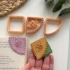 Lace Bee Corner Bookmark Polymer Clay Embossed Cutters, 3 Pieces, Standard Size 4cm, Multicolor