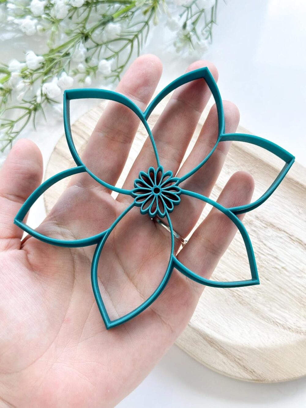 Jasmine Flower Trinket Dish Clay Cutter | Polymer Clay Jewelry Bowl Cutter | Jewellery Dish Cutter, Size 10Cm, Color May Vary