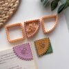 Lace Bee Corner Bookmark Polymer Clay Embossed Cutters, 3 Pieces, Standard Size 4cm, Multicolor