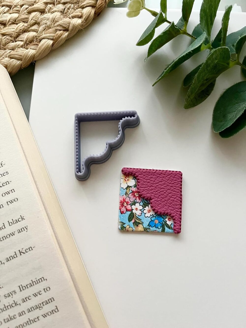 818HZJ0cavL._SL1500_ Polymer Clay Cutter, Corner Bookmark Polymer Clay Embossed Cutter Set, 12 Pieces, Easy to Use, All Season