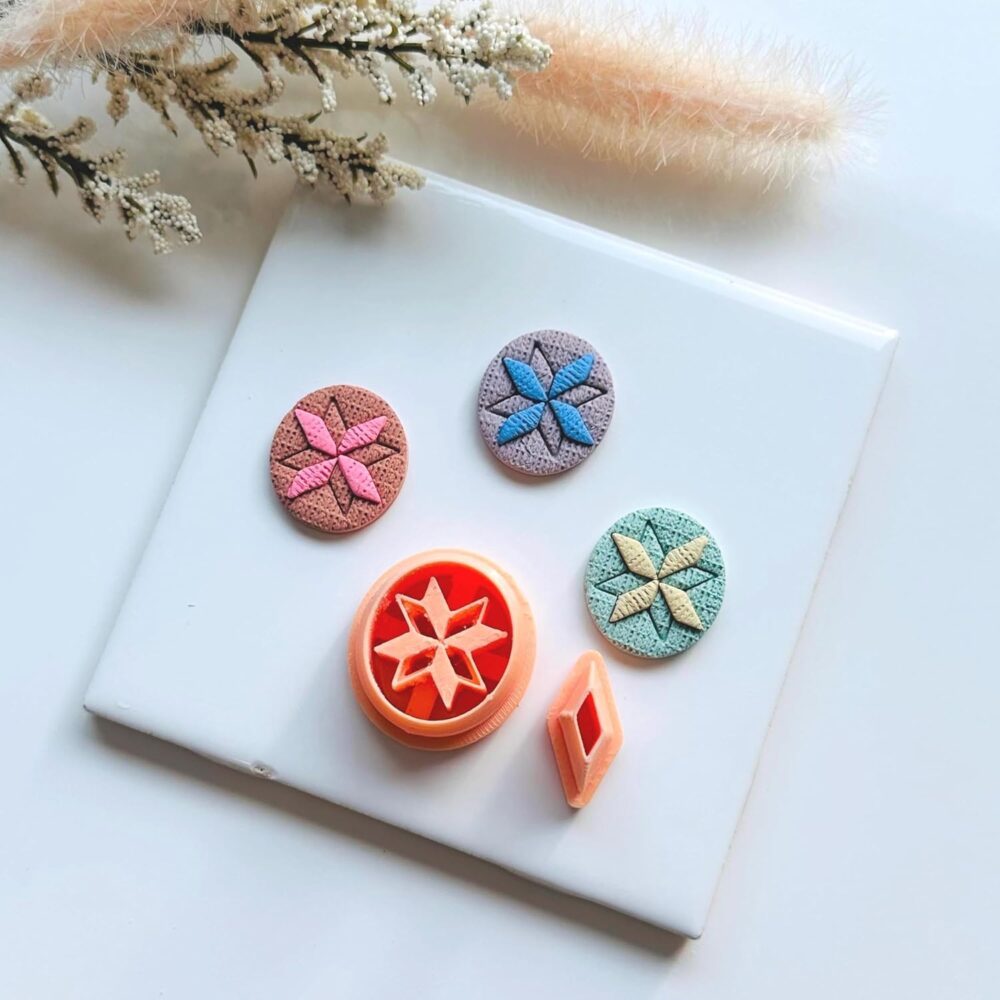 Quilted Star Polymer Clay Cutter Set