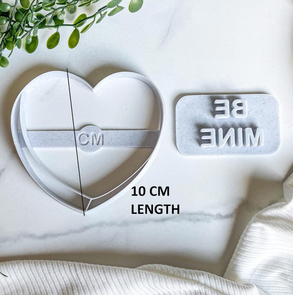 Heart with BE Mine Stamp Trinket Dish Clay Cutter, Ring Dish Clay Cutter, JWELLERY Dish Clay Cutter. Home Decor, Fridge Magnet, DIY KIT
