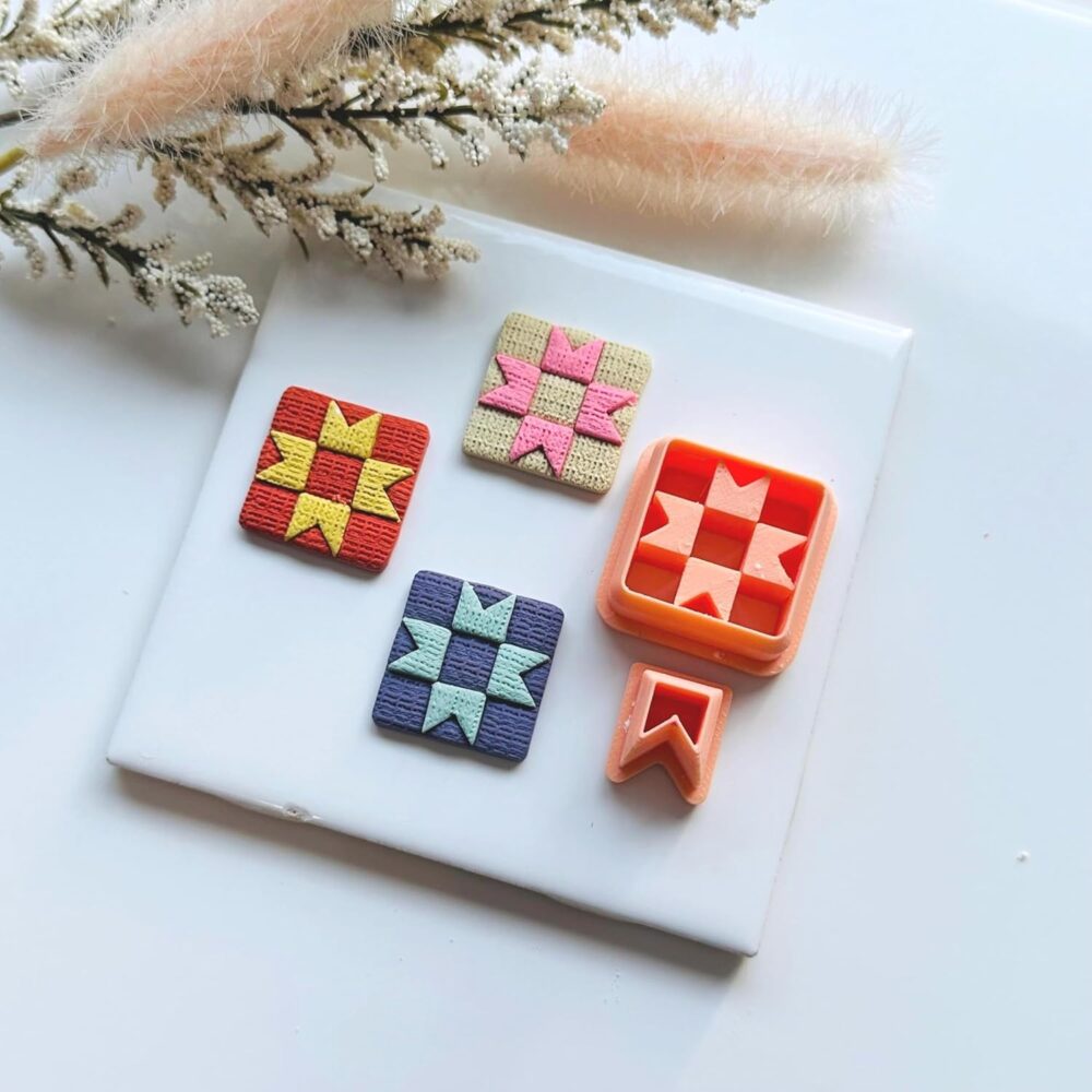 Quilted Square Polymer Clay Cutter Set