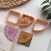 Lace Bee Corner Bookmark Polymer Clay Embossed Cutters, 3 Pieces, Standard Size 4cm, Multicolor