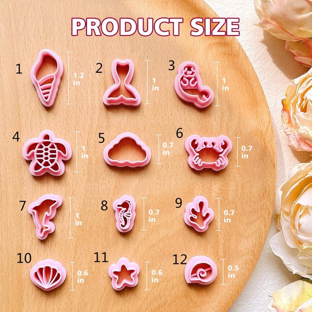 Polymer Clay Cutters, 12 Sea Life Shapes