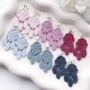 Feyre Duo Dangle Clay Cutter, Polymer Clay Earring Cutters, Floral Fan Design