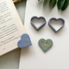 Heart Corner Bookmarks Polymer Clay Embossed Cutter, Heart Shape, 4.0 cm, Multicolor