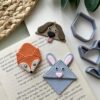 Animal Corner Bookmark Polymer Clay Embossed Cutter Set, Fox, Bunny and Dog Designs, 4 cm, 8pcs Set Multicolor