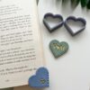 Heart Corner Bookmarks Polymer Clay Embossed Cutter, Heart Shape, 4.0 cm, Multicolor