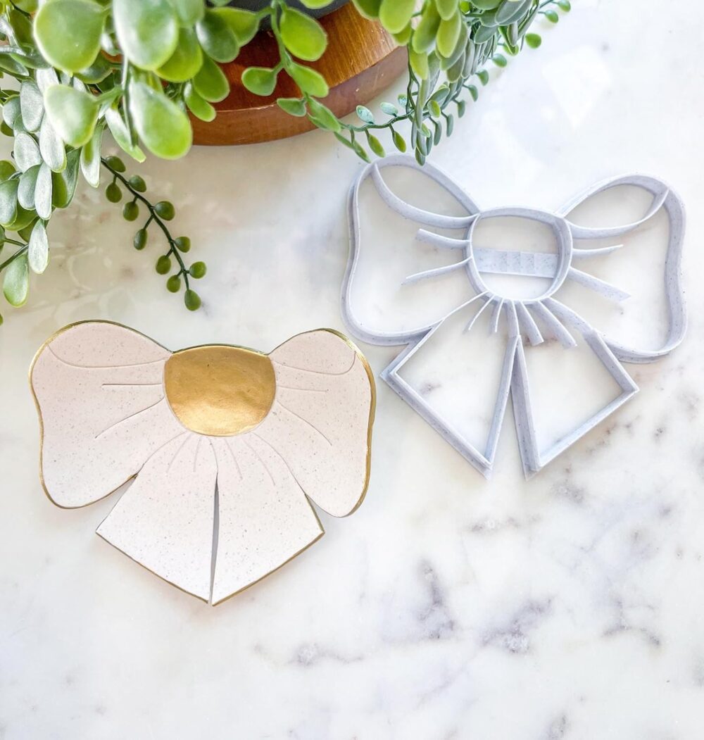 81zFKAQDe5L._SL1500_ Bow Trinket Dish Clay Cutter, Ring Dish Clay Cutter, JWELLERY Dish Clay Cutter. Home Decor, Fridge Magnet, DIY KIT