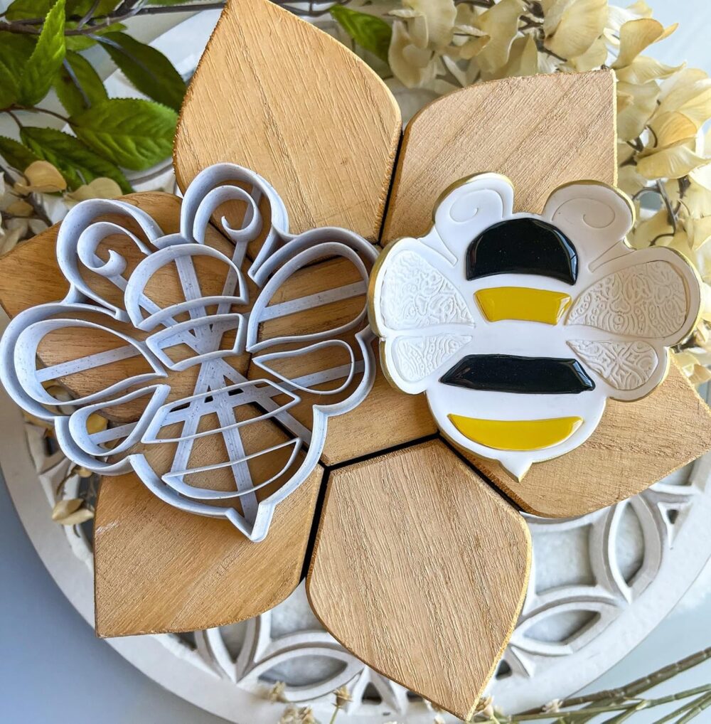 914V7k4JROL._SL1500_ Bee Trinket Dish Clay Cutter, Ring Dish Clay Cutter, JWELLERY Dish Clay Cutter. Home Decor, Fridge Magnet, DIY KIT