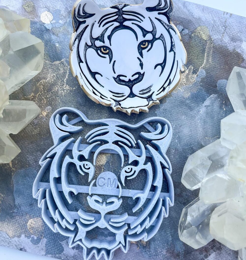 918ef0zDMWL._SL1500_ Tiger Trinket Dish Clay Cutter, Ring Dish Clay Cutter, JWELLERY Dish Clay Cutter. Home Decor, Fridge Magnet, DIY KIT