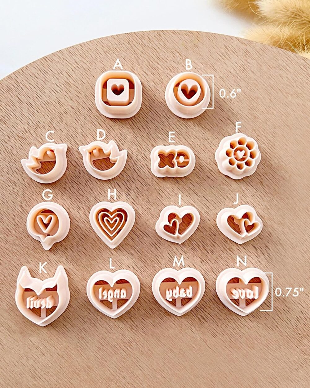 Heart Polymer Clay Cutters, Valentine's Day