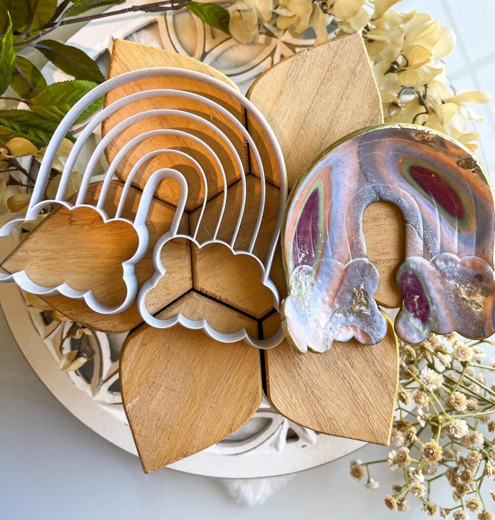 Rainbow Trinket Dish Clay Cutter, Ring Dish Clay Cutter, JWELLERY Dish Clay Cutter. Home Decor, Fridge Magnet, DIY KIT