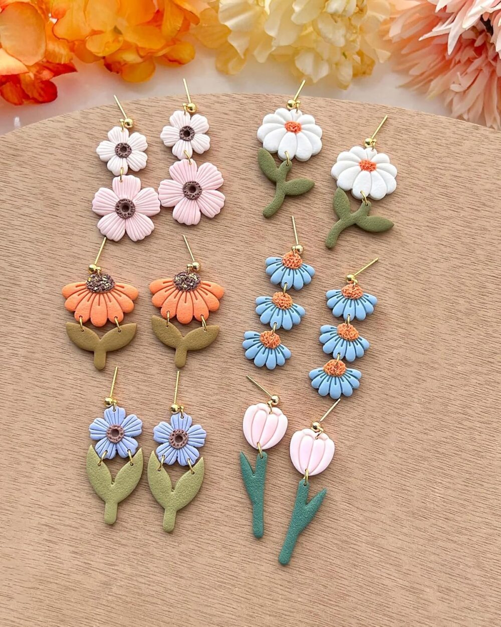 Spring Flower Leaf Polymer Clay Cutters, Floral Clay Earring Cutter
