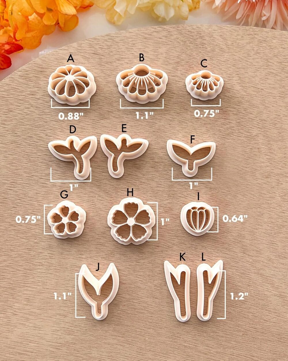 Spring Flower Leaf Polymer Clay Cutters, Floral Clay Earring Cutter