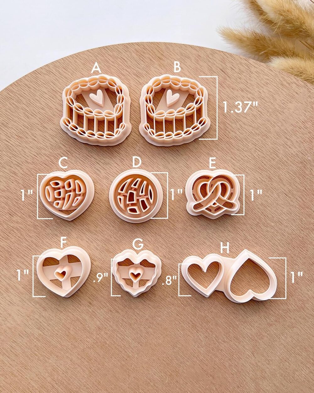 Valentine's Day Polymer Clay Cutter Set Heart Clay Earring Cutters