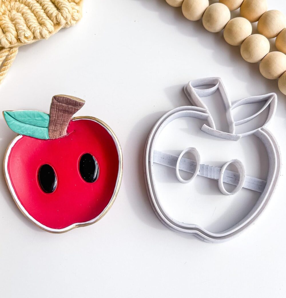 MAIN IMAGE Apple Trinket Dish Clay Cutter, Ring Dish Clay Cutter, JWELLERY Dish Clay Cutter. Home Decor, Fridge Magnet, DIY KIT