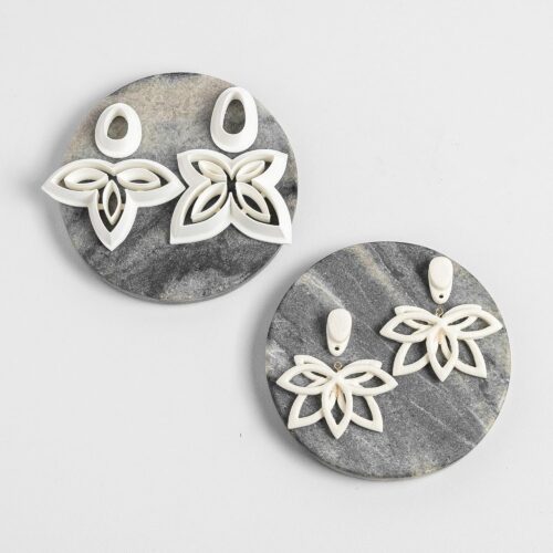 Elegant Embossed Floral Dangle Polymer Clay Earring Cutters