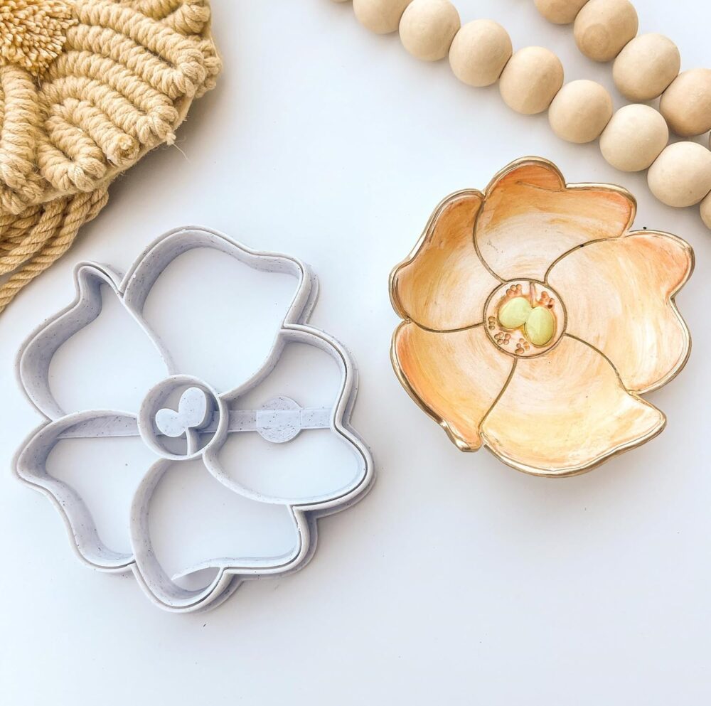 Hawaiian Flower Trinket Dish Clay Cutter, Ring Dish Clay Cutter, JWELLERY Dish Clay Cutter. Home Decor, Fridge Magnet, DIY KIT.