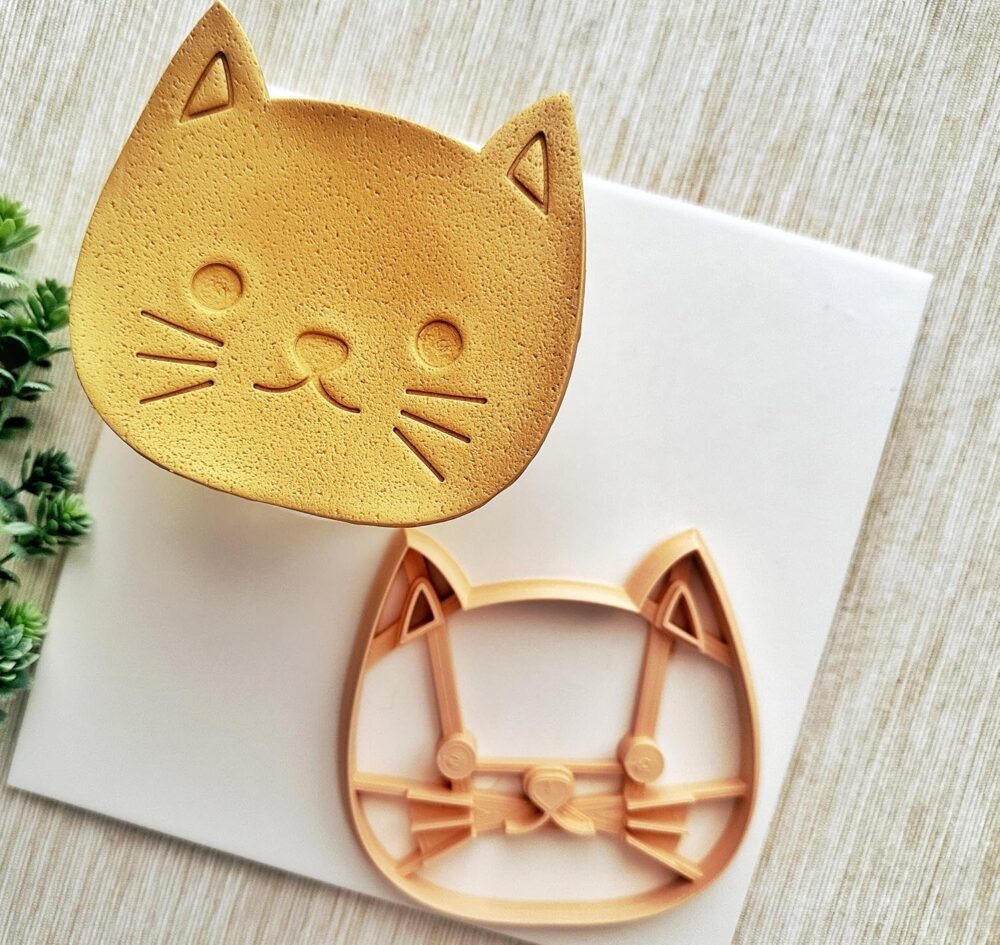 CAT FACE Trinket Dish Cutter, Ring Dish Clay Cutter