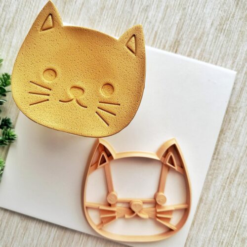 CAT FACE Trinket Dish Cutter, Ring Dish Clay Cutter
