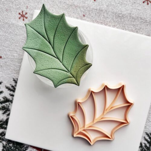MAIN IMAGE Christmas Holly Leaf Trinket Dish Clay Cutter, Ring Dish Clay Cutter, JWELLERY Dish Clay Cutter. Home Decor, Fridge Magnet, DIY KIT.