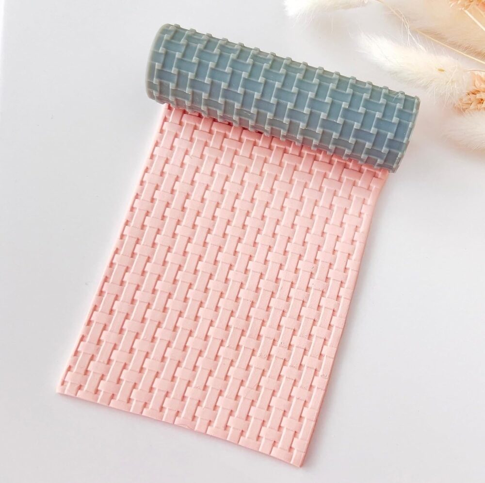 MAIN IMAGE Texture Roller for Polymer Clay (Woven Basket Texture)