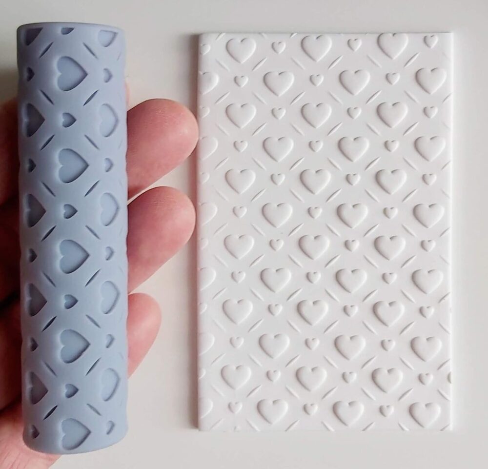 Texture Roller for Polymer Clay (Petite Heart Texture)
